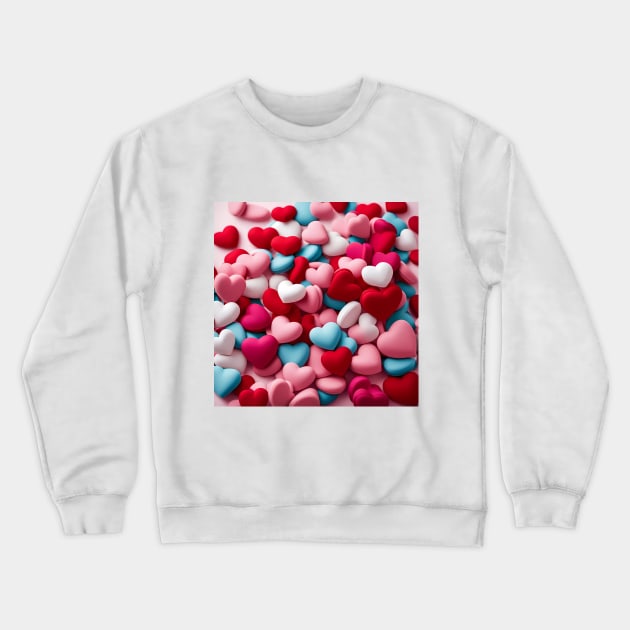 celebrating Valentines day, random floating love hearts Crewneck Sweatshirt by Colin-Bentham